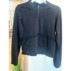 Victoria's Secret PINK 1/4 Zip Long Sleeve Workout Shirt Black XL